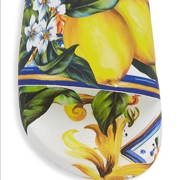 🩴rubber pool slides with signature lemon print and rubberized logo at the heel - Picture 12 of 14